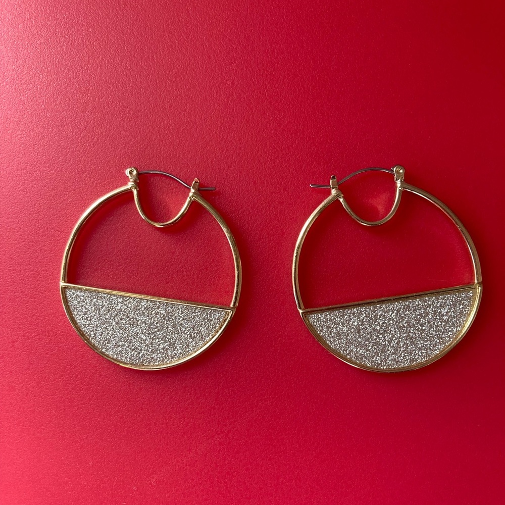 Pair of Sparkly Gold Earrings